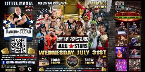Milwaukee, WI - Micro-Wrestling All * Stars: Little Mania Rips Through the Ring!